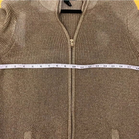 Lauren Ralph Lauren gold zip cardigan XL - Picture 5 of 6